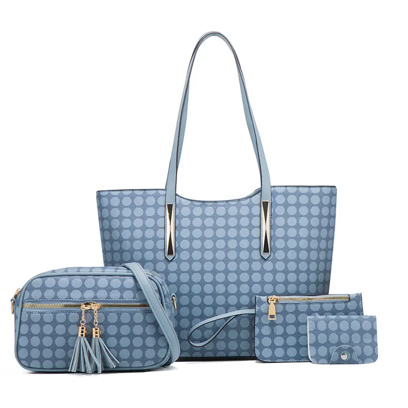 Shoulder bag big size sets for ladies 4X1 trendy women purses and handbags