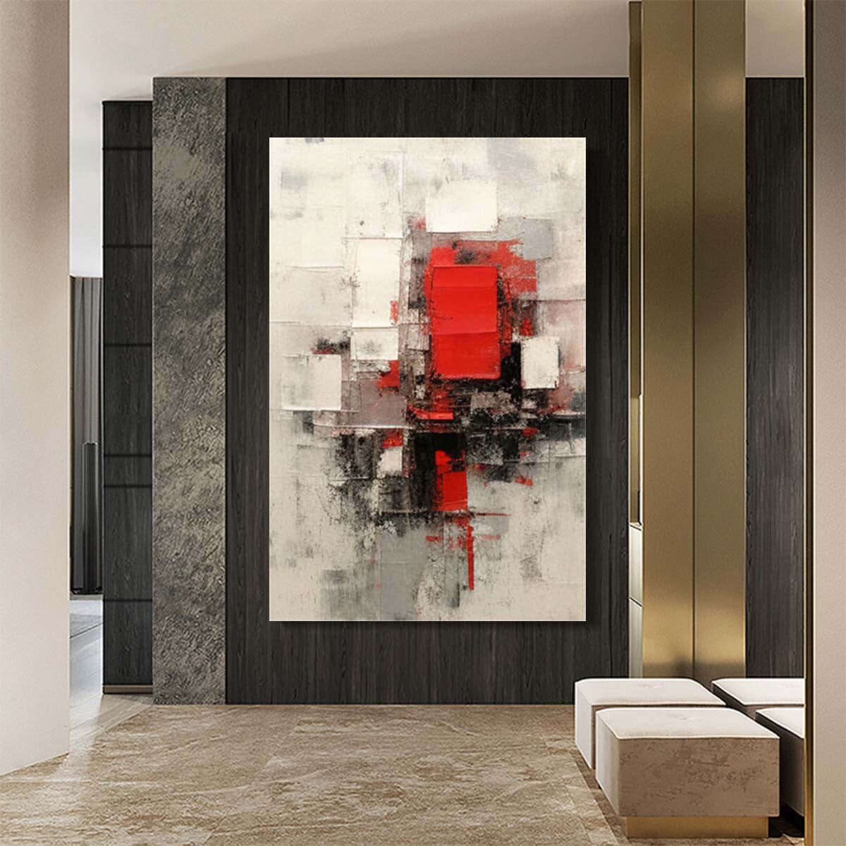 Large Wall Art Paintings Hand Painted Abstract Black Oil Painting On Canvas