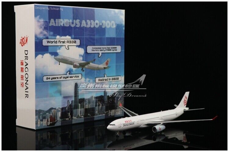 1:400 JC Wings DRAGONAIR AIRBUS A330-300 Passenger Airplane Diecast Plnae Model