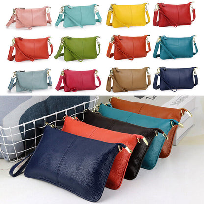 Women Genuine Leather Clutch Messenger Handbag Crossbody Shoulder Bag Purse