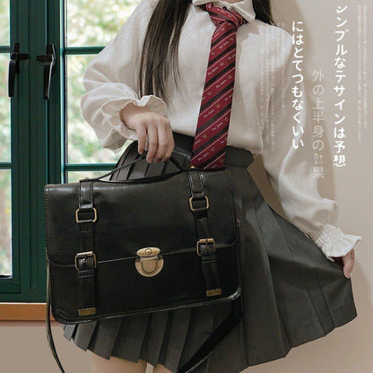 Shoulder School Bag Leather Large Briefcase Tote Handbag Backpack 31*23*7 CM 1PC