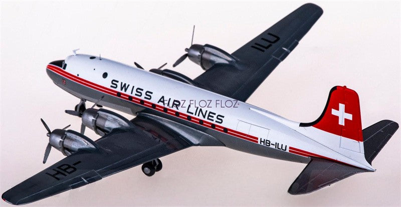 for Herpa for Swissair for Douglas DC-4 HB-ILU 1:200 Aircraft Pre-built Model