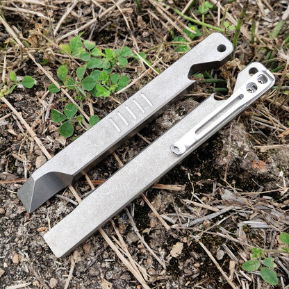 Titanium Pry Bar Crowbar Bottle Opener EDC Pocket Multi Tools Keychain Crowbar