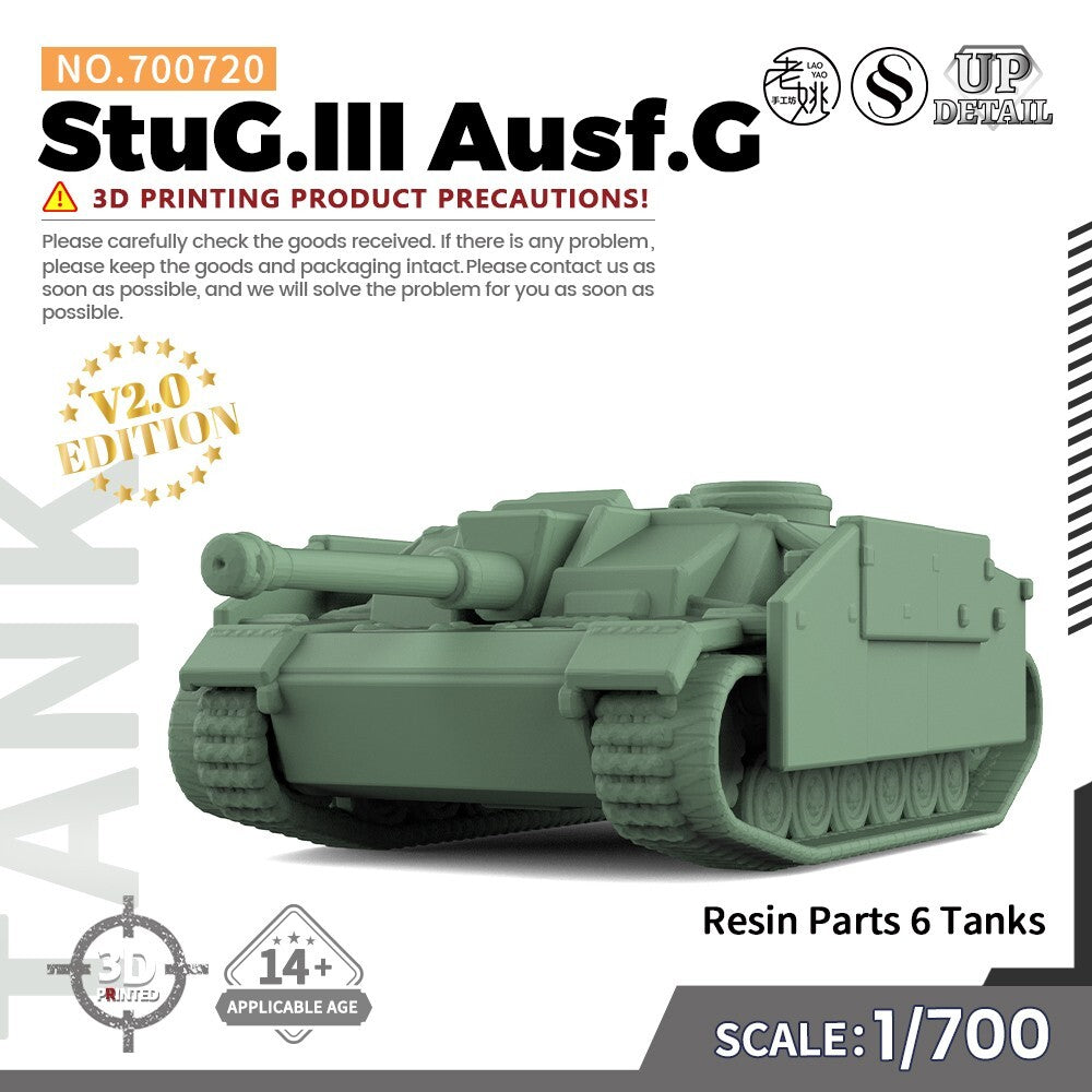 SSMODEL SS700720 1/700 Military Model Kit StuG.III Ausf.G