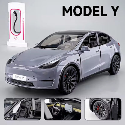 1:24 Model 3 Model Y X Alloy Car Model Diecast Metal Toy Vehicles Car Model Simu