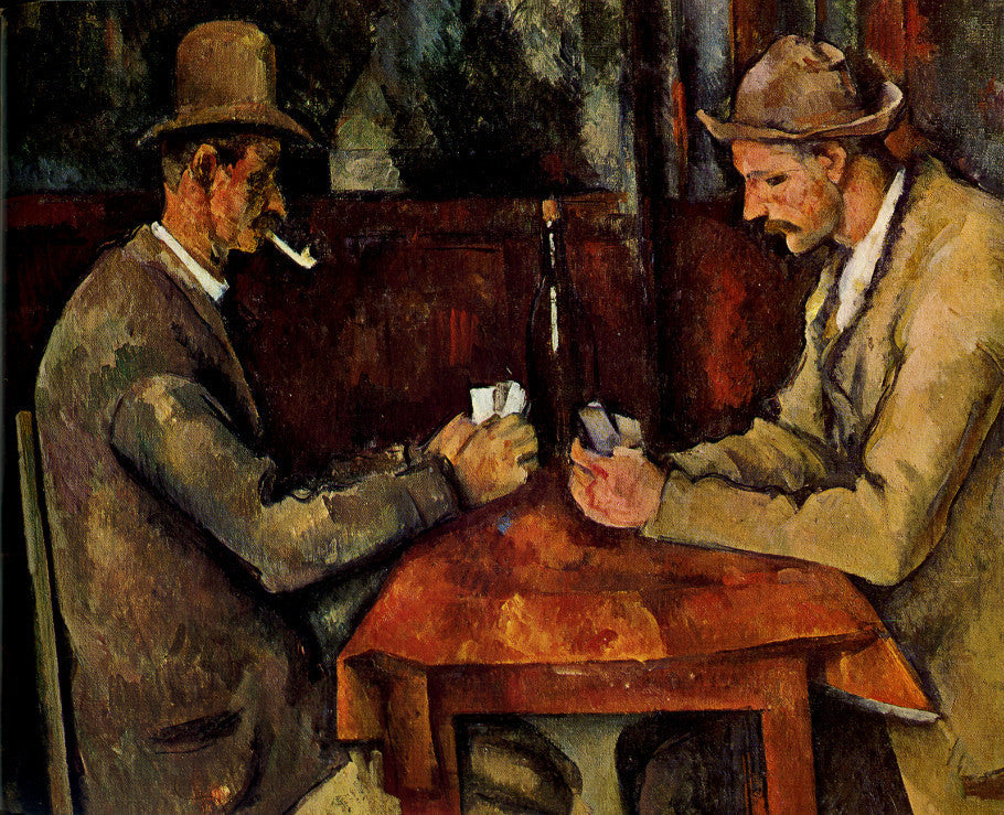 Oil painting Paul Cézanne - Male portraits The Card Players free shipping cost