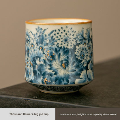 5.7cm Chinese Retro Ceramics Ru Kiln Teacup Household Tea Tasting Cup Tea Set