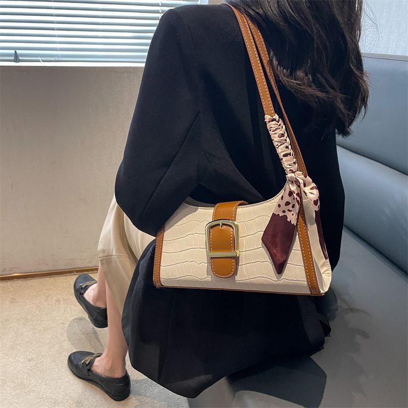 Synthetic Leather Small Shoulder Bags Scarves Cute Handbags Purses Underarm Bag