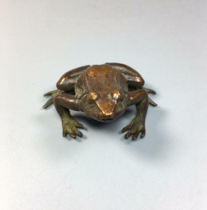 Rare Collectable Pure Copper Solid Frog Statue Chinese Tea Pet table decoration