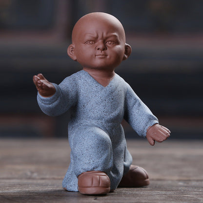 Tai Chi Posture Statue Yixing Zisha Tea Pet House Warming Gift Handmade Figurine