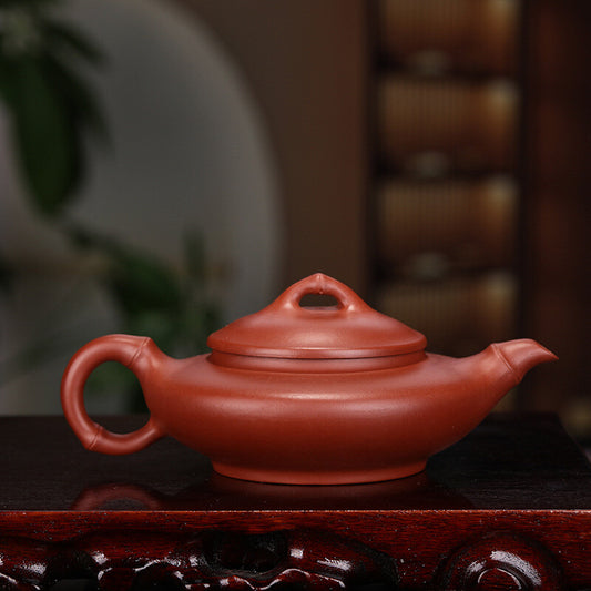 5.5"China Yixing Zisha Pottery Clovershrub Clay Handmade 180cc Bamboo DuanTeapot