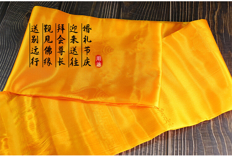 1pc Tibetan Buddha Eight Auspicious Hada Jewelry Dark Flowers Imitation Silk