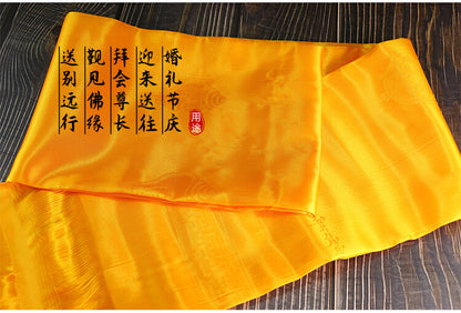 1pc Tibetan Buddha Eight Auspicious Hada Jewelry Dark Flowers Imitation Silk