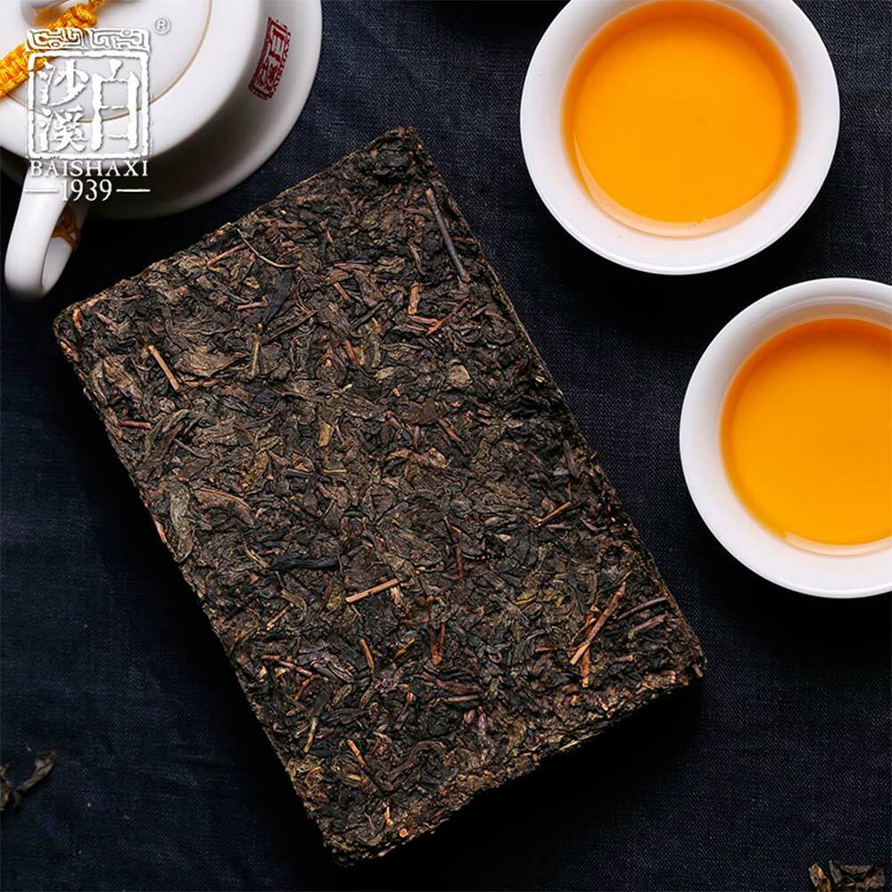 BAISHAXI 1953 Yu Pin Fuzhuan Hunan Anhua Golden Flower Fucha Dark Tea 318g Brick