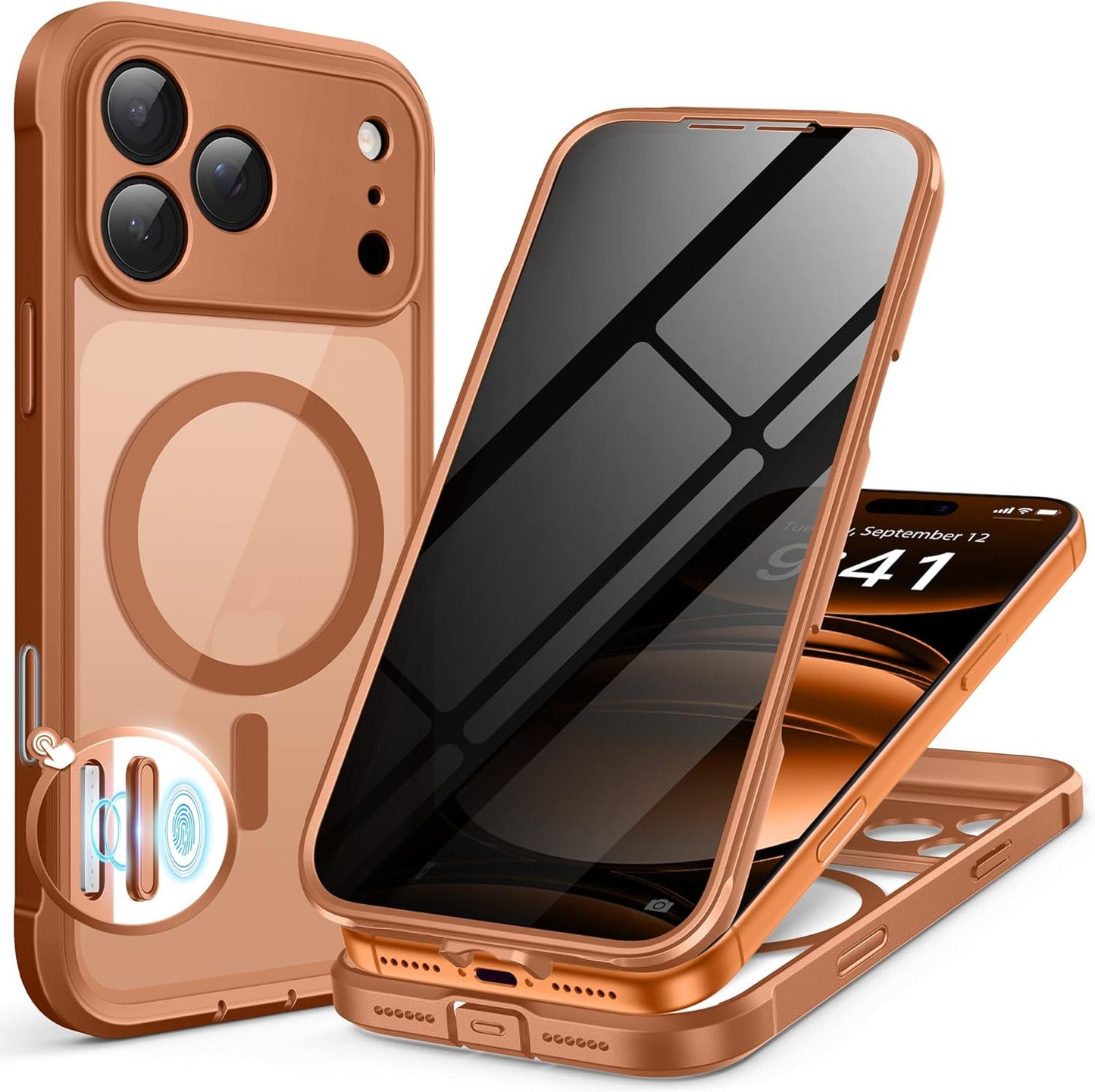 for Iphone 17 Pro Max Case, Compatible with Magsafe, Built-In Privacy Screen Pro