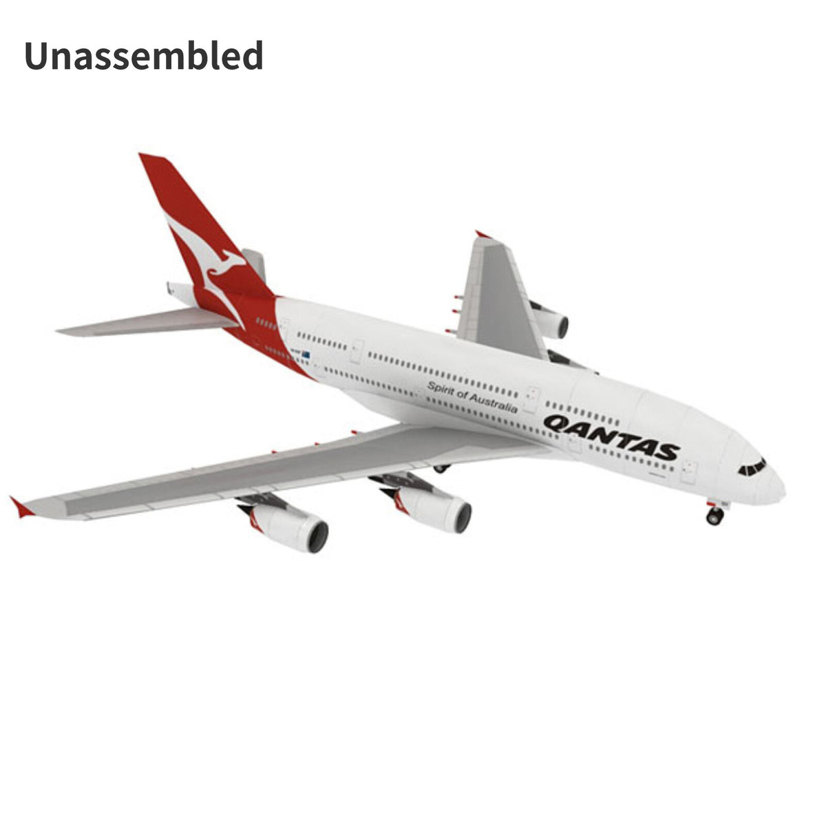 1/300 A380 Qantas Airways Civil Airliner Paper Model Unassembled Aircraft DIY e