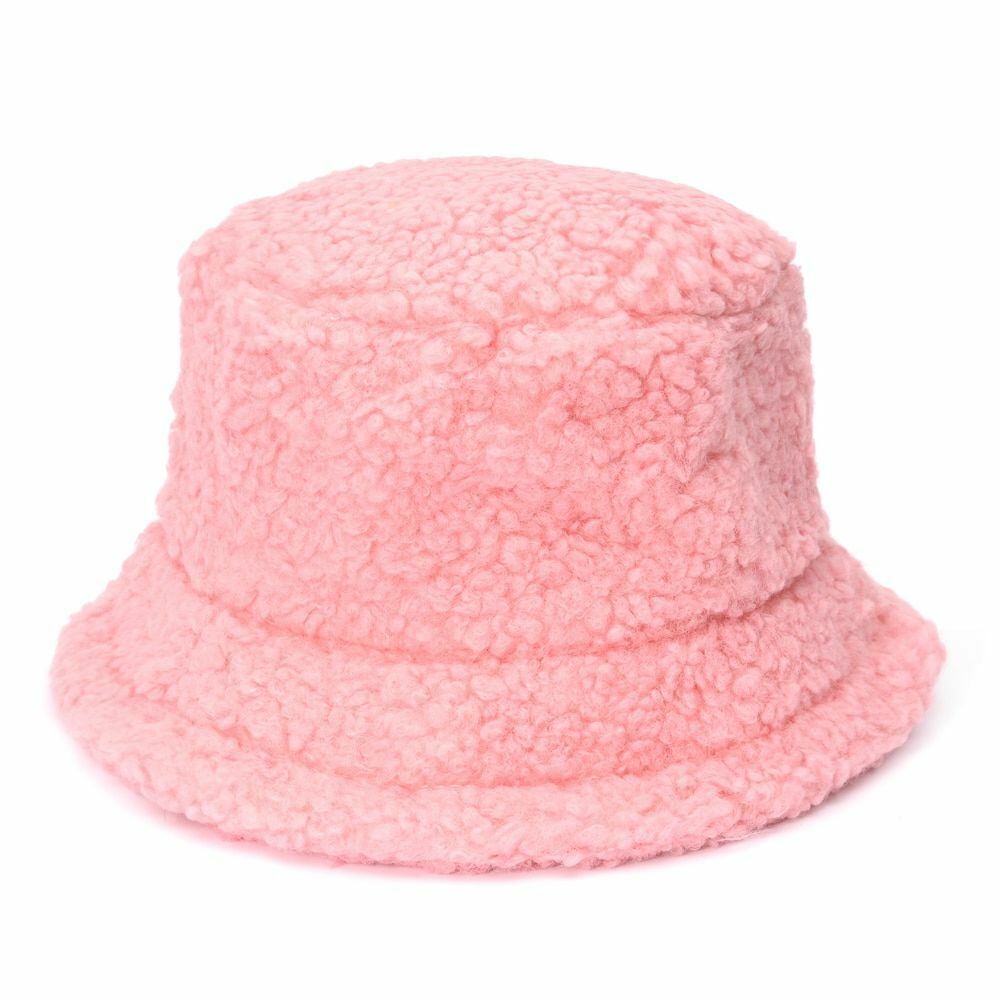 Bucket Hats Lamb Faux Fur Thickened Warm Velvet Winter Outdoor Plush Fisherman
