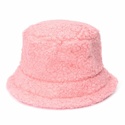 Bucket Hats Lamb Faux Fur Thickened Warm Velvet Winter Outdoor Plush Fisherman