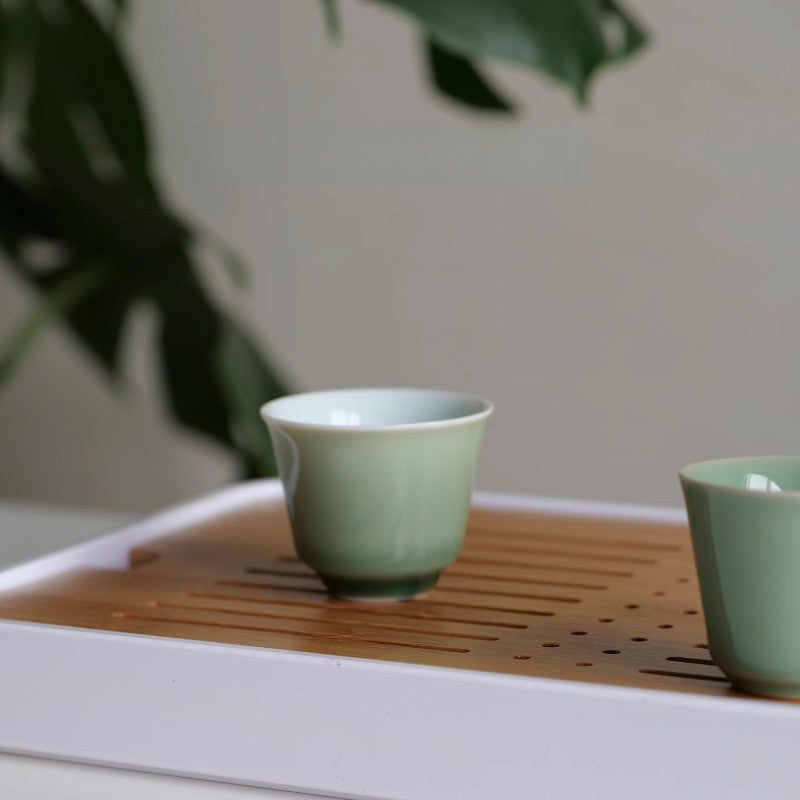 40ML Exquisite Retro Ceramic Green Glazed Cup Tea Set Owner Tea Cup