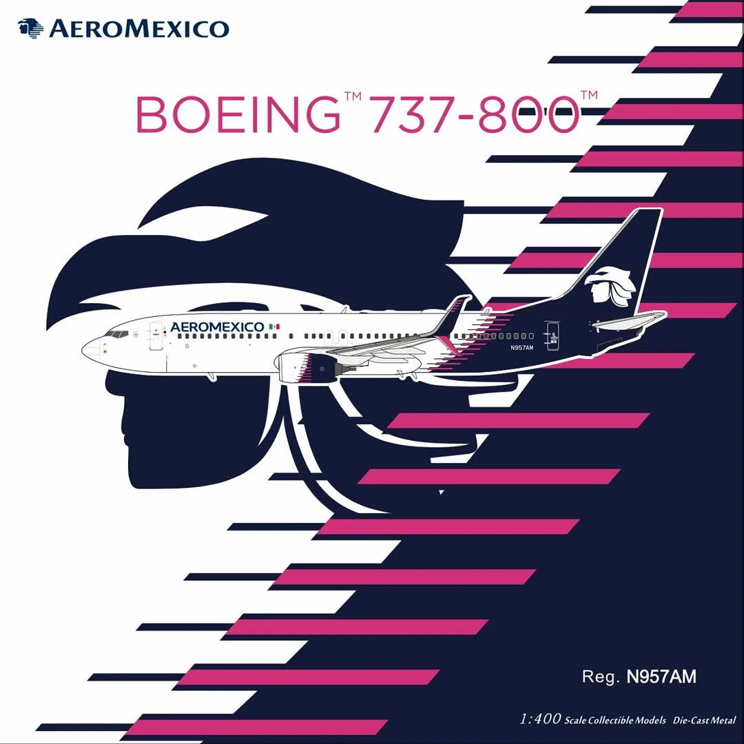 1:400 NGmodels Aeroméxico Boeing 737-800 Passenger Airplane Diecast Plane Model