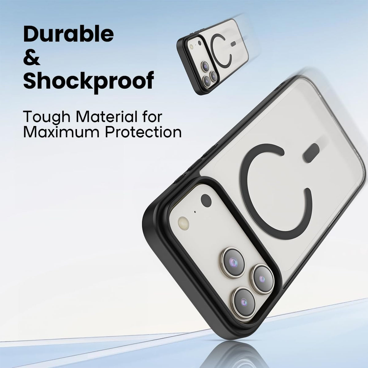 Compatible with Magnetic Matte Clear Case for 17 Pro Max–Tough Drop-Resistant De