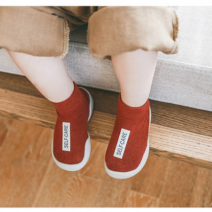 Unisex Baby Shoes First Walkers Toddler Girl Soft Rubber Knit Booties Anti-slip