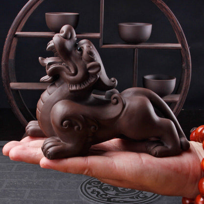 Kylin Tea Pet Handiwork Chinese Yixing Zisha Tea Play Small Home Decoration New
