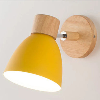 Wall Lamps W/ Switch Wooden Nordic Modern Sconce Home Bedroom Living Room Lights