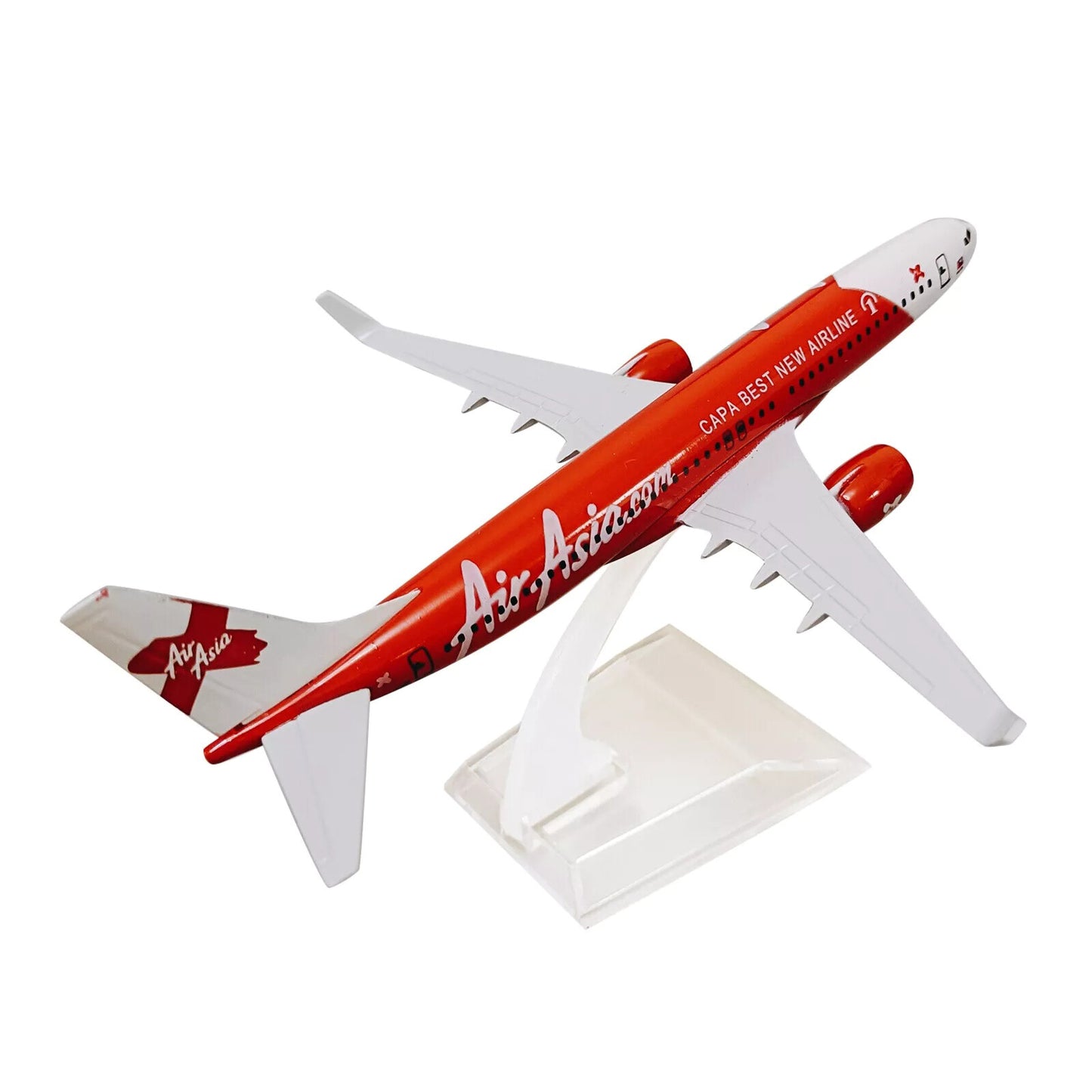 16cm Diecast Alloy 1/400 Scale Red Air Asia Airlines B737 Airplane Model Toy