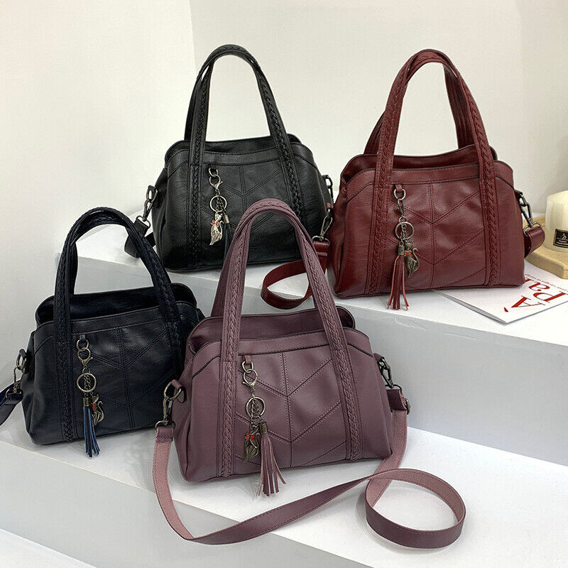 Women Faux Leather Shoulder Bag Tote Purse Handbags Messenger Crossbody Satchel