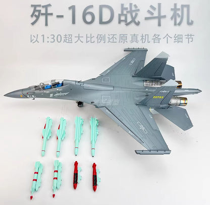 1:30 76CM J-16D Electronic Warfare Aircraft Fighter Diecast Military Plane Model