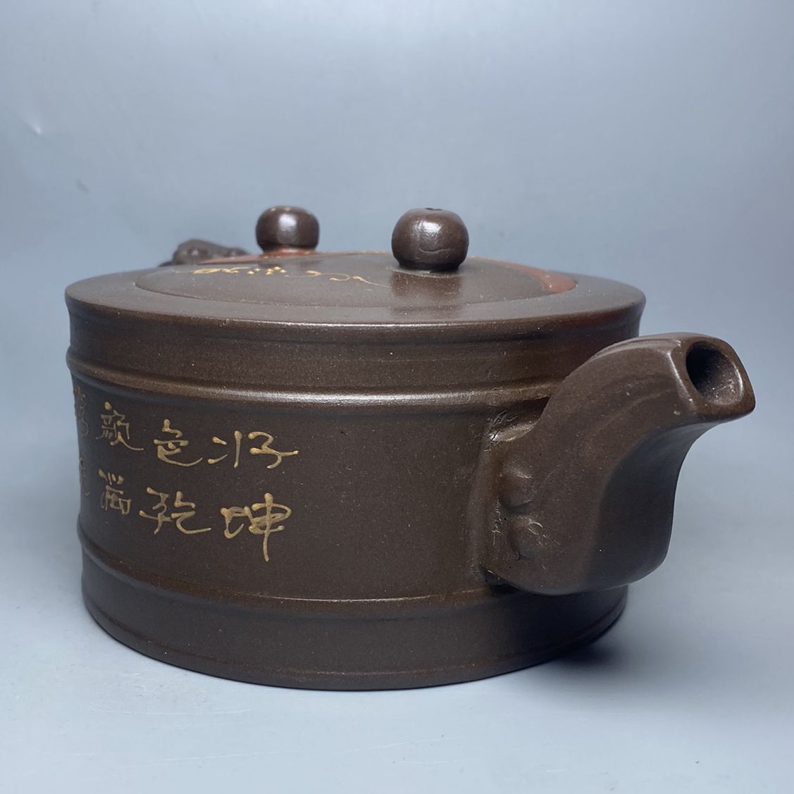 Vintage China Yixing Purple Clay Teapot Zisha Ceremony Painted Landscape Teaware