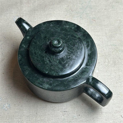 Natural Tibetan Medicinal Stone Jade Teapot Original Stone Wellness Tea Ware 5pc
