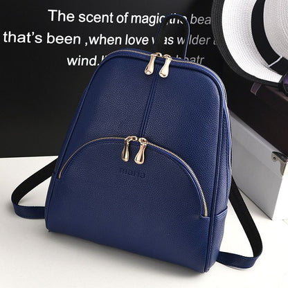 Large Backpack School Bags Travel Red White High Quality Leather Bags Gray Pink