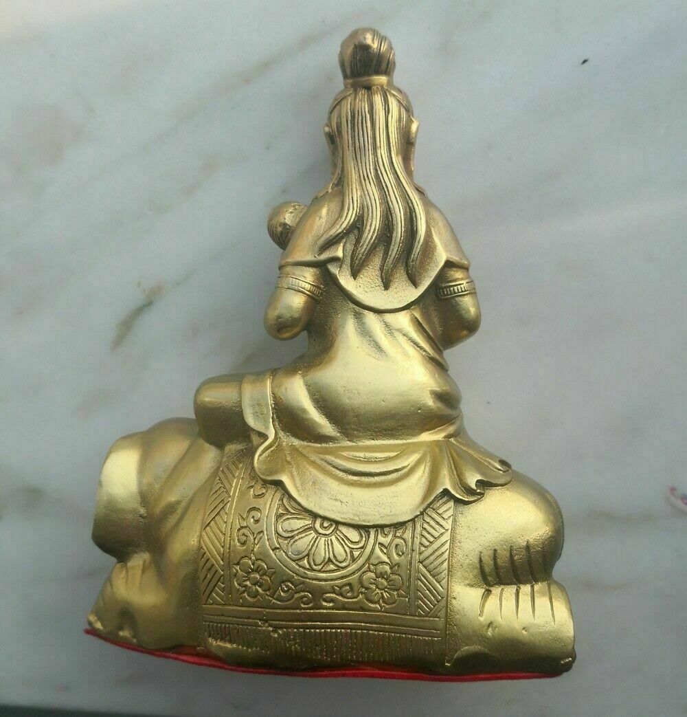 Bodhisattva ManjusriBrass Samantabhadra Statue Buddhism Guan Yin Buddha Decor