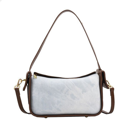 Denim Shoulder Bags Contrast Color Underarm Hobo Bag Crossbody Purses Handbags