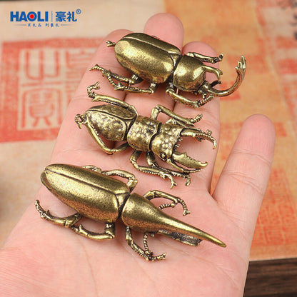 Brass Unicorn Fairy Tea Pet Simulation Retro Beetle Beetle Decoration Ornament