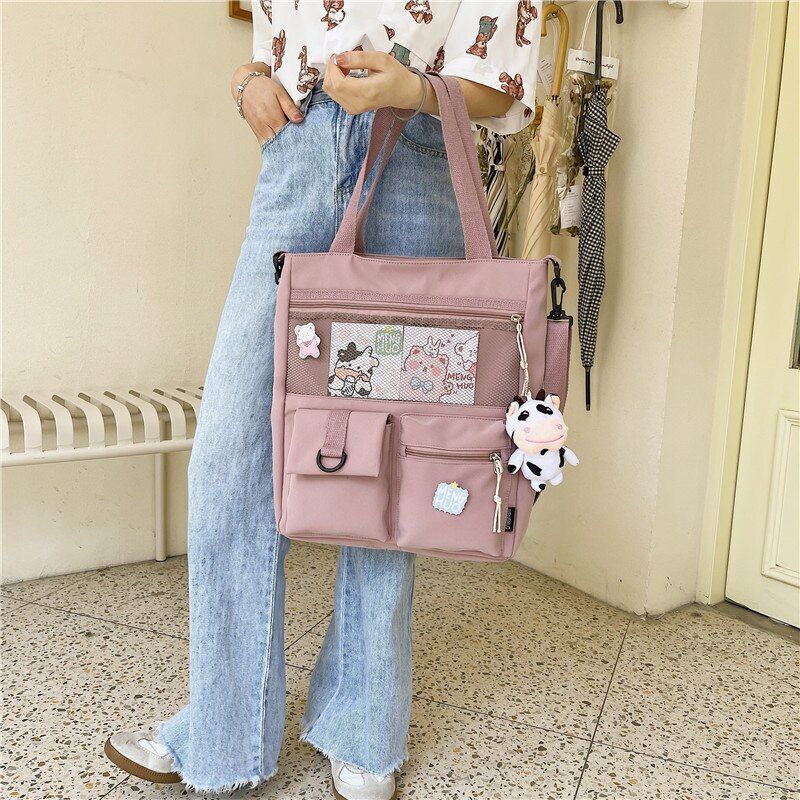 Large Capacity Shoulder Bag Fashionable Students Shoulder Bag Nylon Waterproof