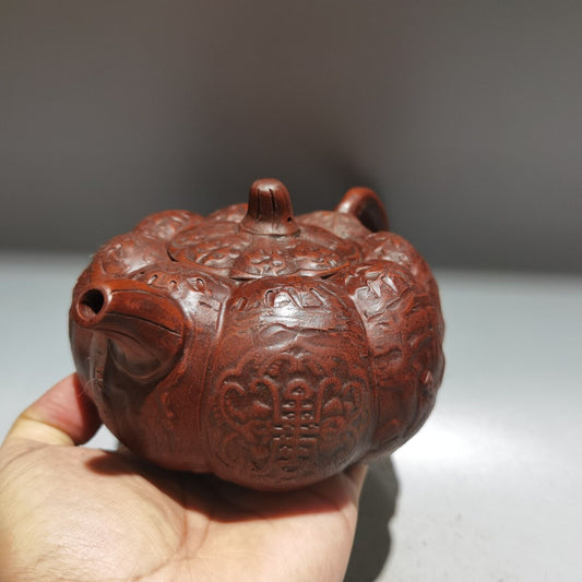 Chinese Yixing Zisha Clay Handmade Kung Fu Tea Exquisite Teapot 品名：南瓜壶 低款：顾景舟