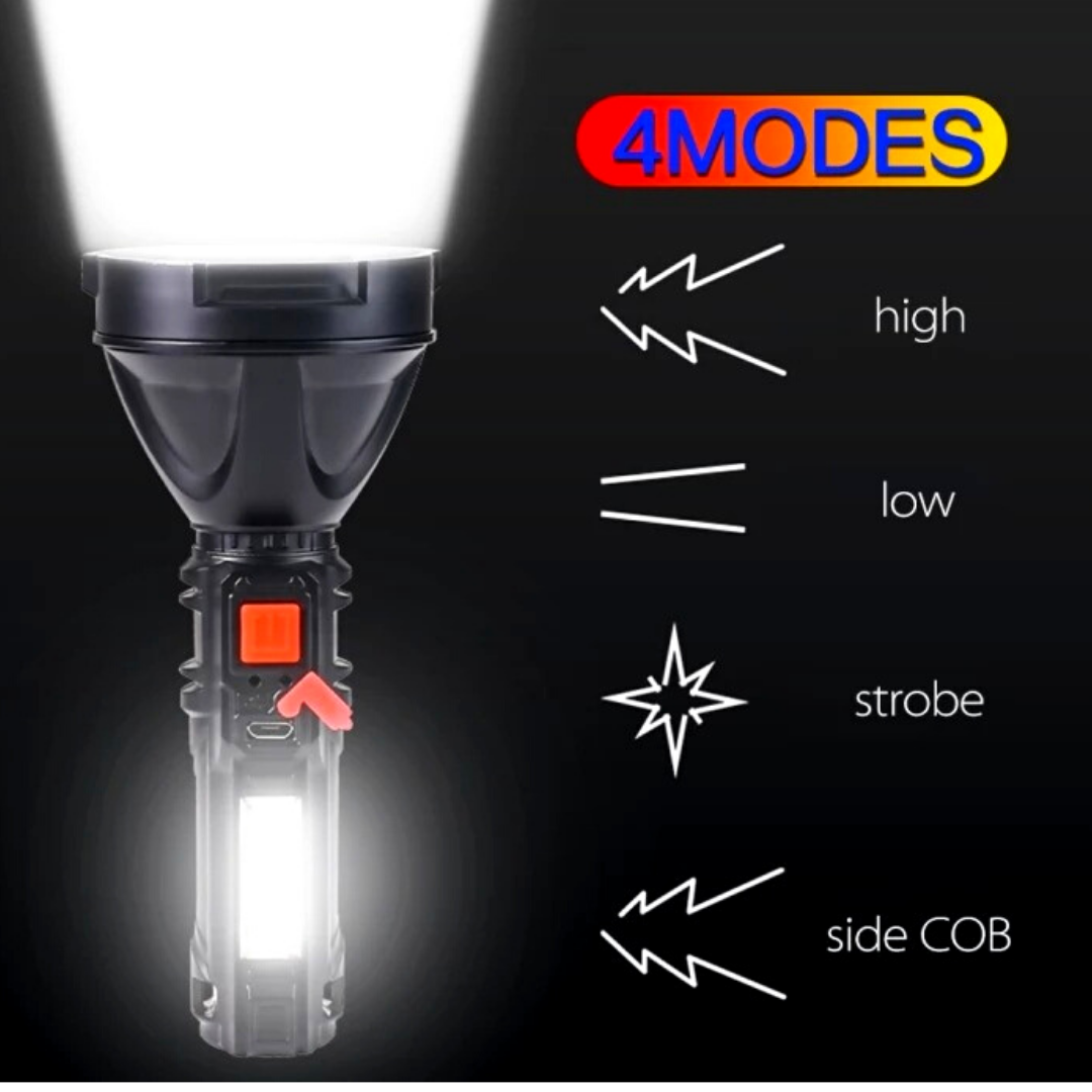 Linterna Recargable LED USB Lampara Iluminacion Potente Waterproofing 4 MODOS US