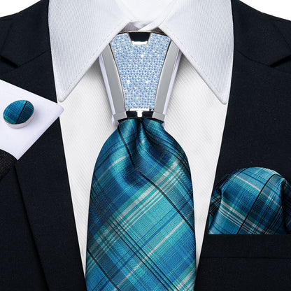Men Necktie 3Pcs Luxury Striped Ties Cufflinks Pocket Square Wedding Accessories