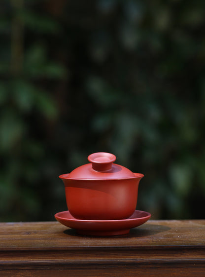 Real Yixing Zisha Gaiwan Dahongpao Clay Cup Bowl Cover The Bowl Tea Bowl & Mat