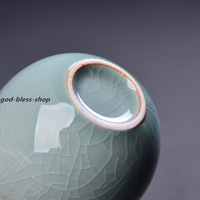 Crackle Glaze Porcelain Tea Cup 80ml Chinese Kungfu Tea Cup Ceramic Geyao Cups