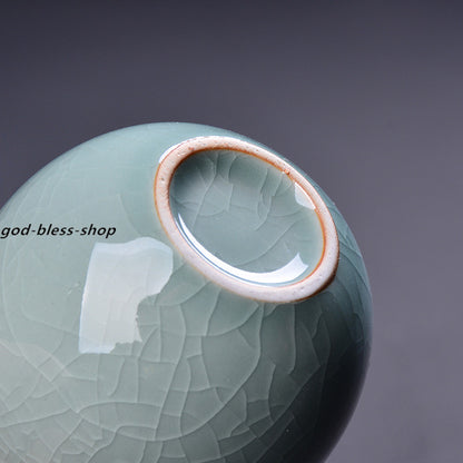 Crackle Glaze Porcelain Tea Cup 80ml Chinese Kungfu Tea Cup Ceramic Geyao Cups