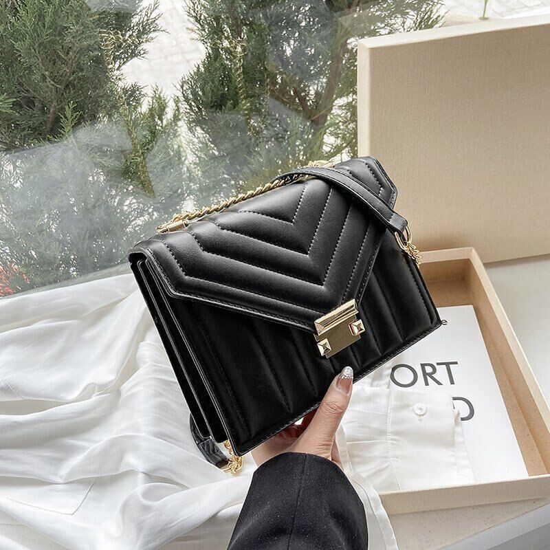 Strip Chain Shoulder Crossbody Bag Women Ladies Bag Female Handbags