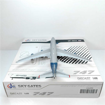 1:400 JC Wings SKY GATES BOEING B747-400F Passenger Airplane Diecast Model