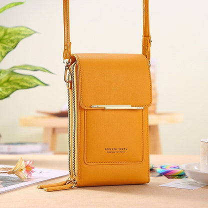 Leather Women Handbags Touch Screen Phone Purse Card Holder Small Crossbody Flap