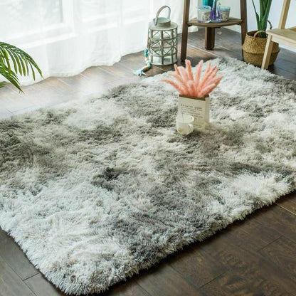 Silk Carpets Soft Living Room Bedroom Rugs Home Tie-dye Faux Fur Polyester Plush