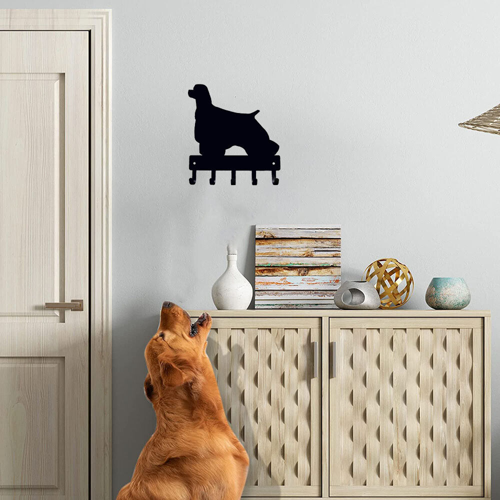 Cocker Spaniel Dog - Key Hooks & Keychain Holder Metal Wall Art