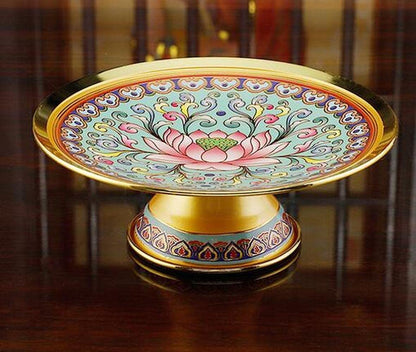 18cm Lotus Offering Plate Buddhist Fruit Plate Buddha Home Fruit Plate Ornament